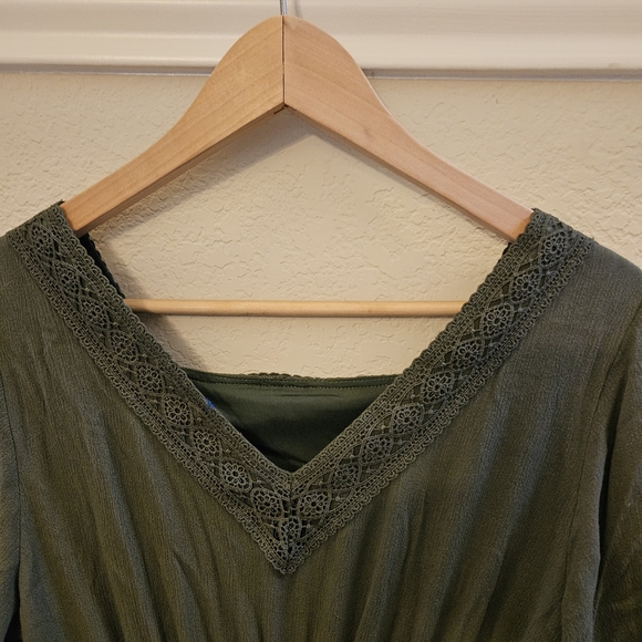 SCARLET DARKNESS Women's Forest Green Embroidered Renaissance Dress Small - Picture 9 of 15